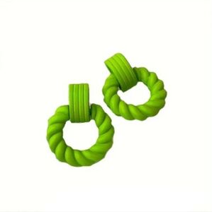 NEW Women Neon green mini stud earrings